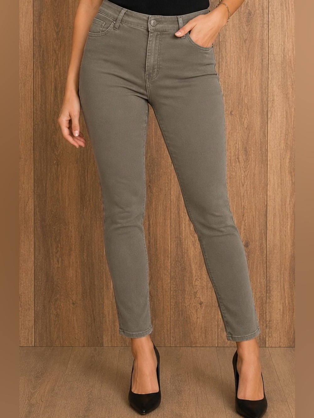 Buffalo Havana -Rise Slim Fit Women's Jeans - Olive Green Size 14/34